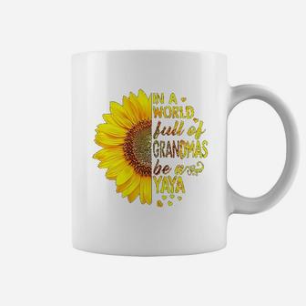 In A World Full Of Grandmas Be Yaya Sunflower Coffee Mug - Seseable