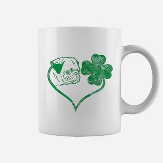 Irish Pug Face Shamrock Clover St Patricks Day Coffee Mug - Seseable