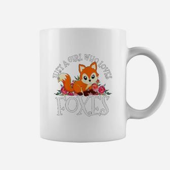 Just A Girl Who Loves Foxes Fox With Flower Coffee Mug - Seseable