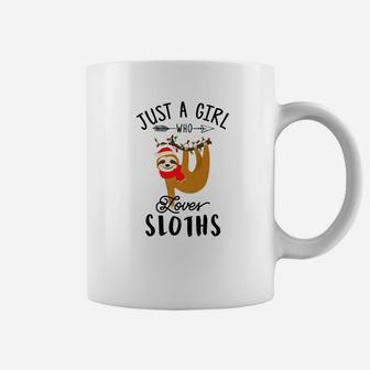 Just A Girl Who Loves Sloths Funn Christmas Gifts Coffee Mug - Seseable