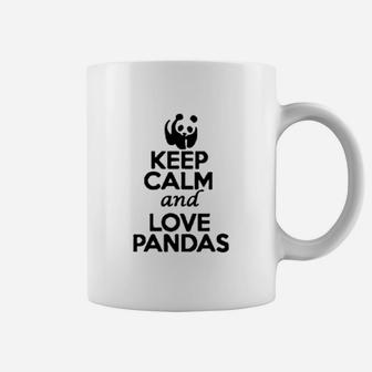 Keep Calm And Love Pandas Cute Bear Animal Lover Coffee Mug - Seseable