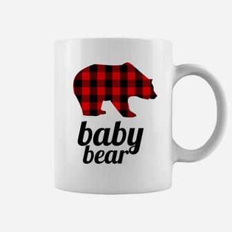 Kids Baby Bear Red Plaid Matching Mama Bear Coffee Mug - Seseable