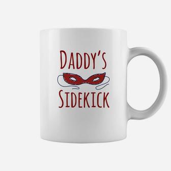 Kids Daddys Masked Super Sidekick Kids Fathers Day Premium Coffee Mug - Seseable