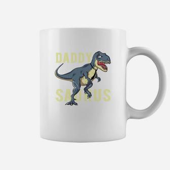 Kids Funny Daddysaurus Shirt Dinosaur First Time Dad Coffee Mug - Seseable