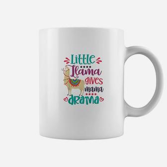 Kids Little Llama Gives Mama Drama Sassy Sarcastic Coffee Mug - Seseable
