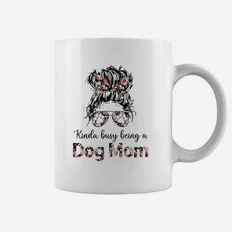 Kinda Busy Being A Dog Mom Coffee Mug - Seseable