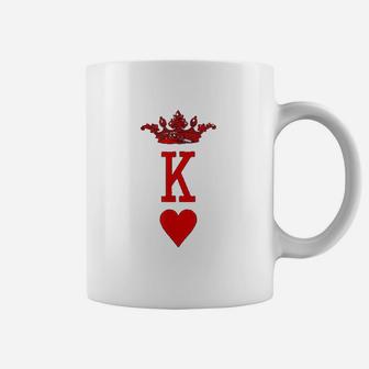 King Of Hearts Vintage Crown Engraving Card Coffee Mug - Seseable