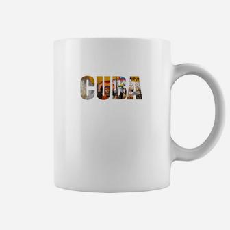 Klassisches Weißes Tassen - 'CUBA' im Vintage-Reise-Design - Seseable