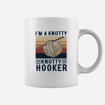Knitting I’m A Knotty Knotty Hooker Vintage Coffee Mug - Seseable