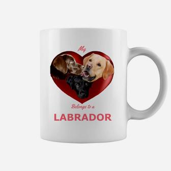 Labrador Dog Shows Yellow Lab Choc Lab Black Lab Heart Coffee Mug - Seseable