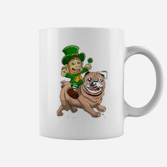 Leaf Clover Leprechaun Pug Coffee Mug - Seseable