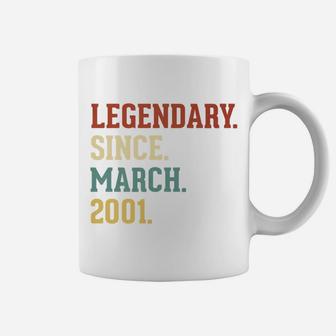 Legendary Since March 2001 Vintage 21 Birthday Gift Coffee Mug - Seseable
