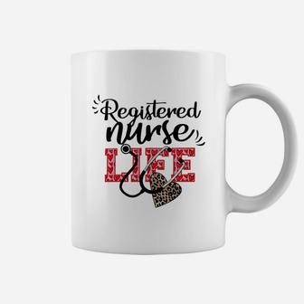 Leopard Pattern Registered Nurse Life Coffee Mug - Seseable