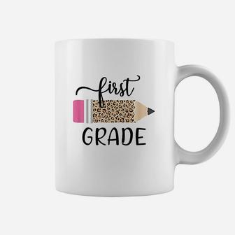 Leopard Print First Grade 1st Day Of School Teacher Student Coffee Mug - Seseable