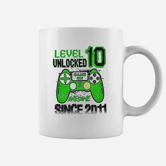 Level 10 Unlocked Awesome Since 2011 Video Game Coffee Mug - Seseable