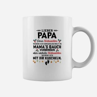 Liebevoller Papa Weihnachtstext Tassen mit Weihnachten im Mamas Bauch Design - Seseable