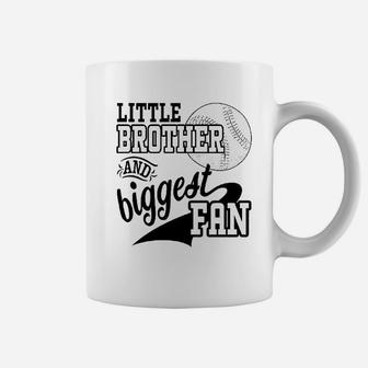 Little Brother And Biggest Fan Baseball Family Coffee Mug - Seseable