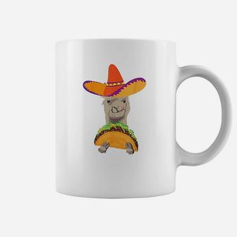 Llama Eating Taco Cool Mexican Alpaca Funny Gift Coffee Mug - Seseable