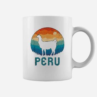 Llama Retro Machu Picchu Peru Vintage Alpaca Nazca Llamas Coffee Mug - Seseable