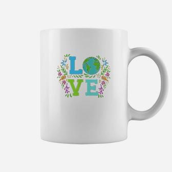Love Earth Save The Planet Vintage Floral Earth Day Clothes Coffee Mug - Seseable