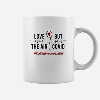 Love Is In The Air Certified Nursing Assistant Bufalo Plaid Best Nursing Job Title Coffee Mug - Seseable