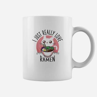 Love Ramen Japanese Noodles Kawaii Anime Cat Gifts Coffee Mug - Seseable