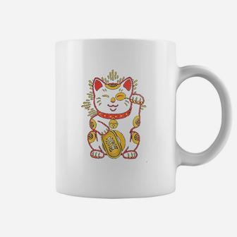 Lucky Cat Cool Japanese Good Luck Charm Japan Coffee Mug | Seseable UK