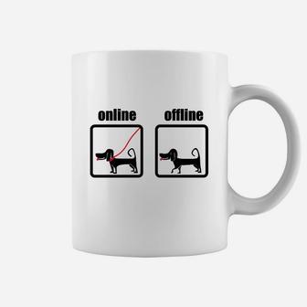 Lustiges Dackel-Hund Tassen, Online/Offline Motiv für Internetfans - Seseable
