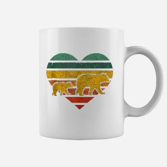 Mama Bear One Retro Heart Mothers Day Gift Coffee Mug - Seseable