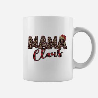 Mama Claus Santa Hat Christmas Leopard Buffalo Plaid Coffee Mug - Seseable