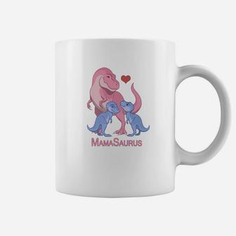Mamasaurus Trex Mommy Twin Baby Boys Dinosaur Coffee Mug - Seseable