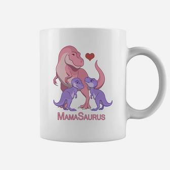Mamasaurus Trex Mommy Twin Baby Dinosaurs Coffee Mug - Seseable