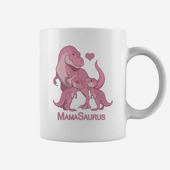Mamasaurus Trex Mommy Twin Baby Girl Dinosaurs Coffee Mug - Seseable