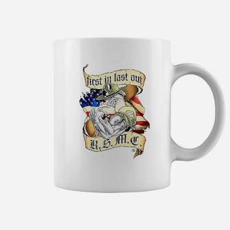 Marine Corps First In Last Out Marine Corps Coffee Mug - Seseable