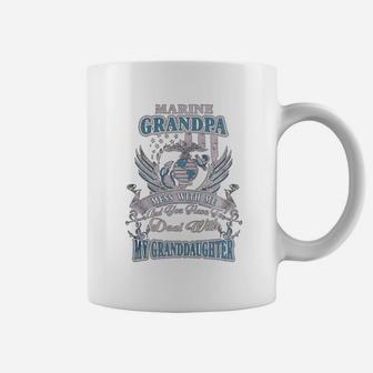Marine Grandpa - Marine Papa - Marine Grandfather - My Granddaughter Coffee Mug - Seseable
