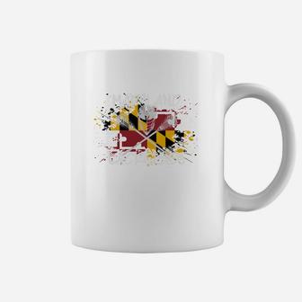 Maryland Lacrosse For Dad Sticks Crossed Lax Flag Coffee Mug - Seseable