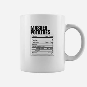Mashed Potatoes Nutrition Fact Label Thanksgiving Christmas Coffee Mug - Seseable