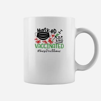 Masked And Vaccinated Nurse Practitioner Coffee Mug - Seseable