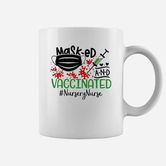 Masked And Vaccinated Nursery Nurse Coffee Mug - Seseable