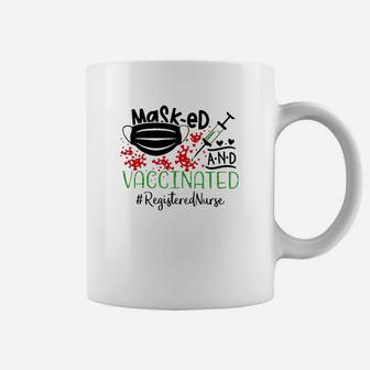 Masked And Vaccinated Registered Nurse Coffee Mug - Seseable