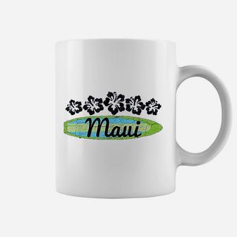 Maui Vintage Surf Hibiscus Flower Coffee Mug - Seseable