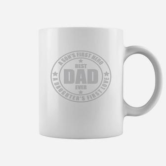 Mens A Sons First Hero A Daughters First Love - Fathers Day Shirt Coffee Mug - Seseable