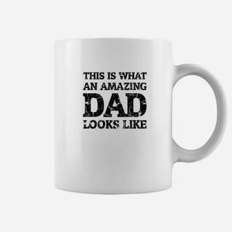 Mens Amazing Dad Vintage Black Fathers Day Gift Premium Coffee Mug - Seseable
