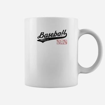 Mens Baseball Inspired Dad Fathers Day Distressed Premium Coffee Mug - Seseable
