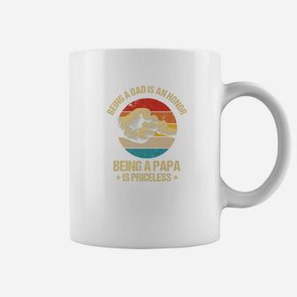 Mens Being A Dad Is An Honor Being A Papa Is Priceless Coffee Mug | Seseable CA