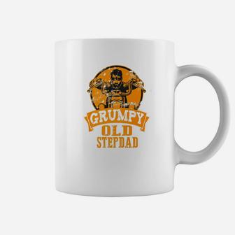 Mens Biker Dad Grumpy Old Stepdad Fathers Day Gift Motorcycle Premium Coffee Mug - Seseable