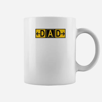 Mens Dad Airport Taxiway Sign Pilot Fathers Day 2019 Premium Coffee Mug - Seseable
