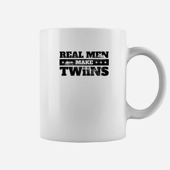 Mens Dad Of Twins Fathers Day Two Babies Premium Coffee Mug - Seseable