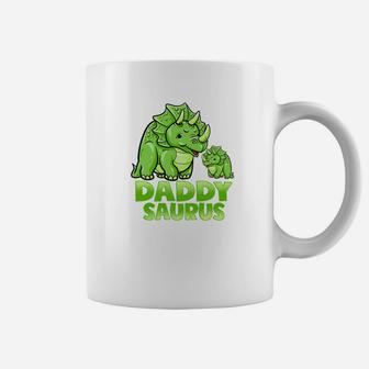 Mens Daddy Saurus Funny Daddysaurus Dinosaur Gift For Dad Coffee Mug - Seseable
