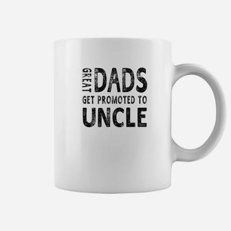 Mens Family Fathers Day Great Dads Get Promoted To Uncle Coffee Mug - Seseable